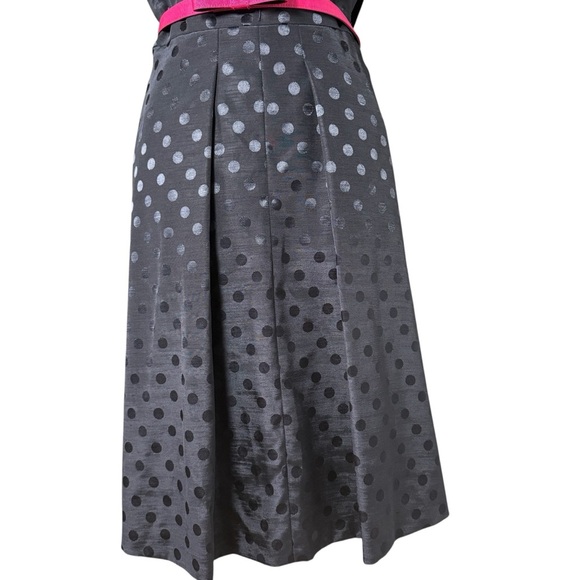 Tahari Levine NWT Size 10 Polka Dot Fit & Flare Dress Pink Belt Midi NWT $129 - Picture 4 of 8